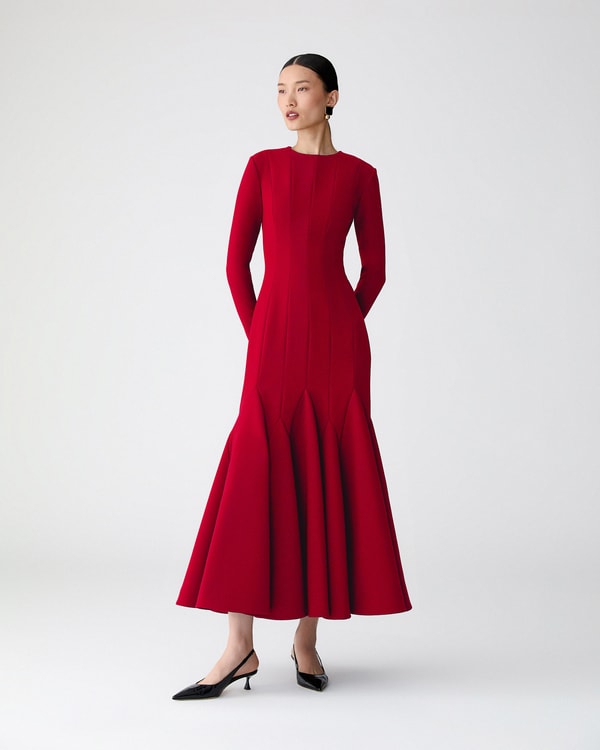 Midi Dress with Godets