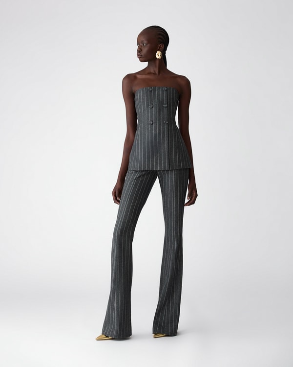 Pinstripe Bootcut Pants